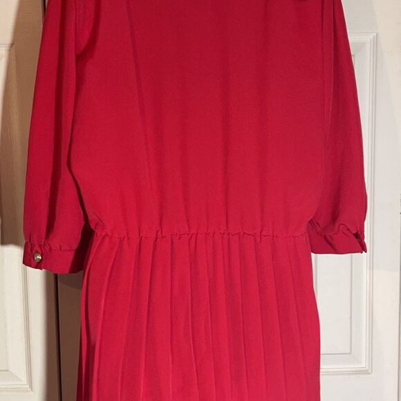Vintage Sweetbriar 1980s Red Shirtwaist Dress 12 But Runs Small - Picture 10 of 16